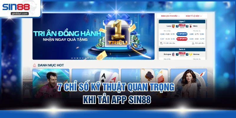 7 chỉ số kỹ thuật quan trọng khi tải app SIN88