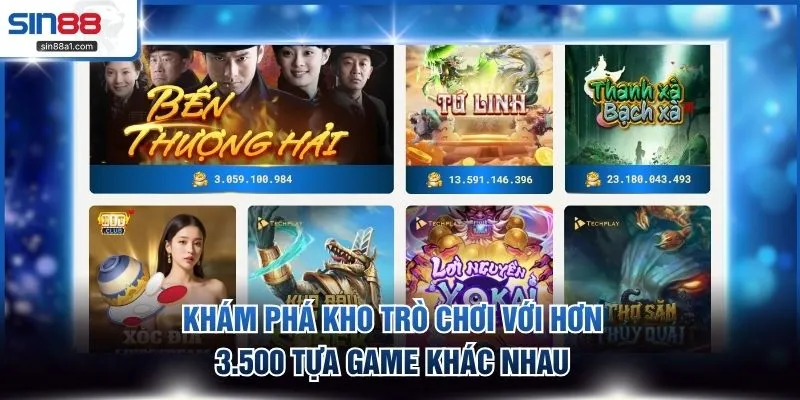 Khám phá kho trò chơi với hơn 3.500 tựa game khác nhau